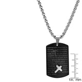 Black Ip Stainless Steel Our Father Prayer Dog Tag Pendant From Steel Time