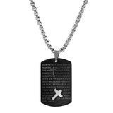 Black Ip Stainless Steel Our Father Prayer Dog Tag Pendant From Steel Time