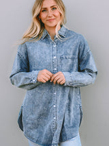 Acid Wash Denim Shirt Dress from MsDressly