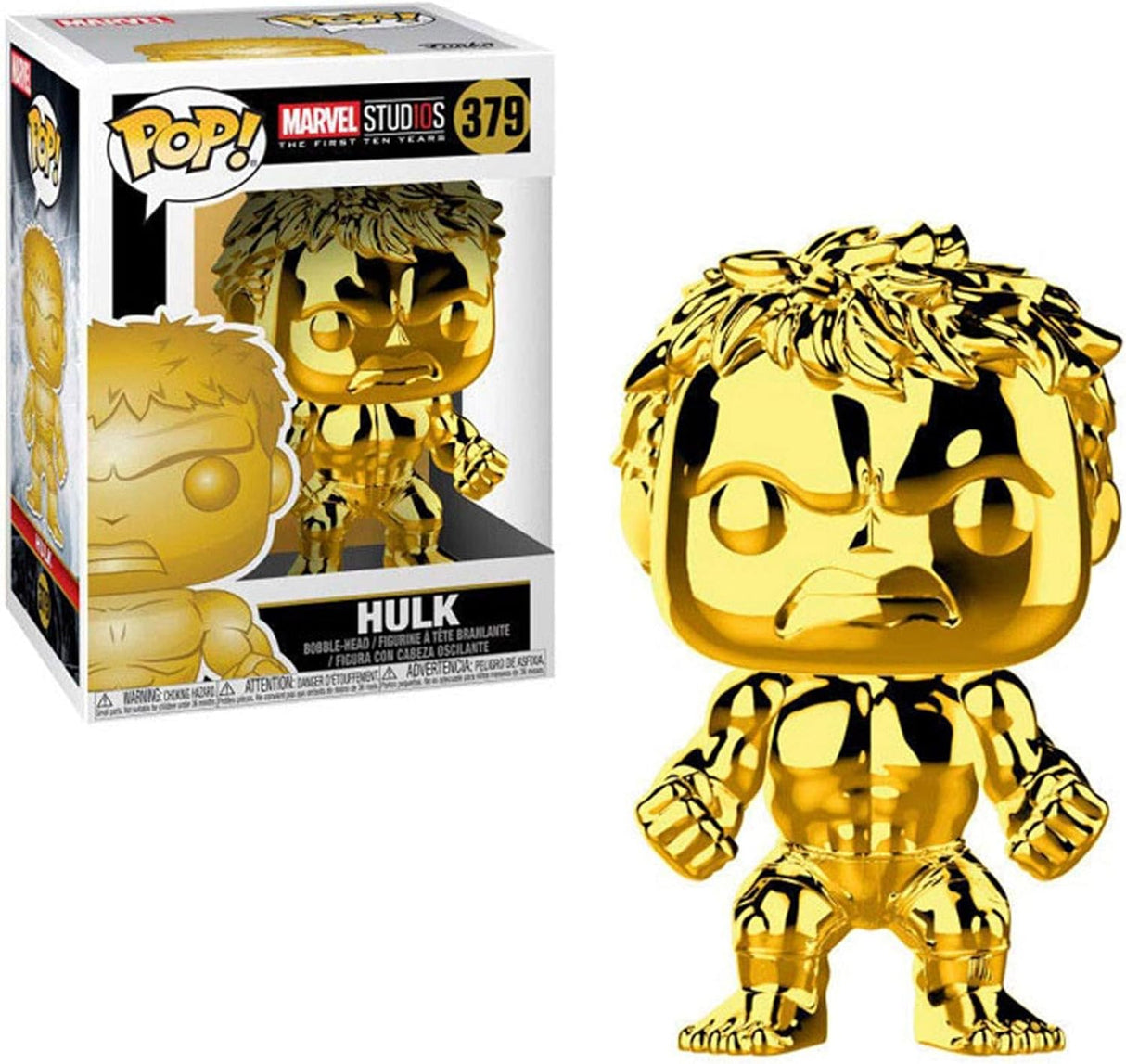 Funko Pop Marvel: Marvel Studios 10 - Hulk (Gold Chrome) From Ralphie's Funhouse