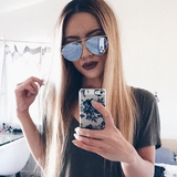 Modern Metal Crossbar Mirrored Lens Flat Front Sunglasses A145 from zeroUV