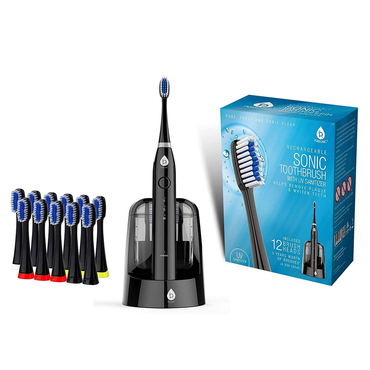 Electric Smart Series Rechargeable Toothbrush with UV Sanitizing Function from Pursonic