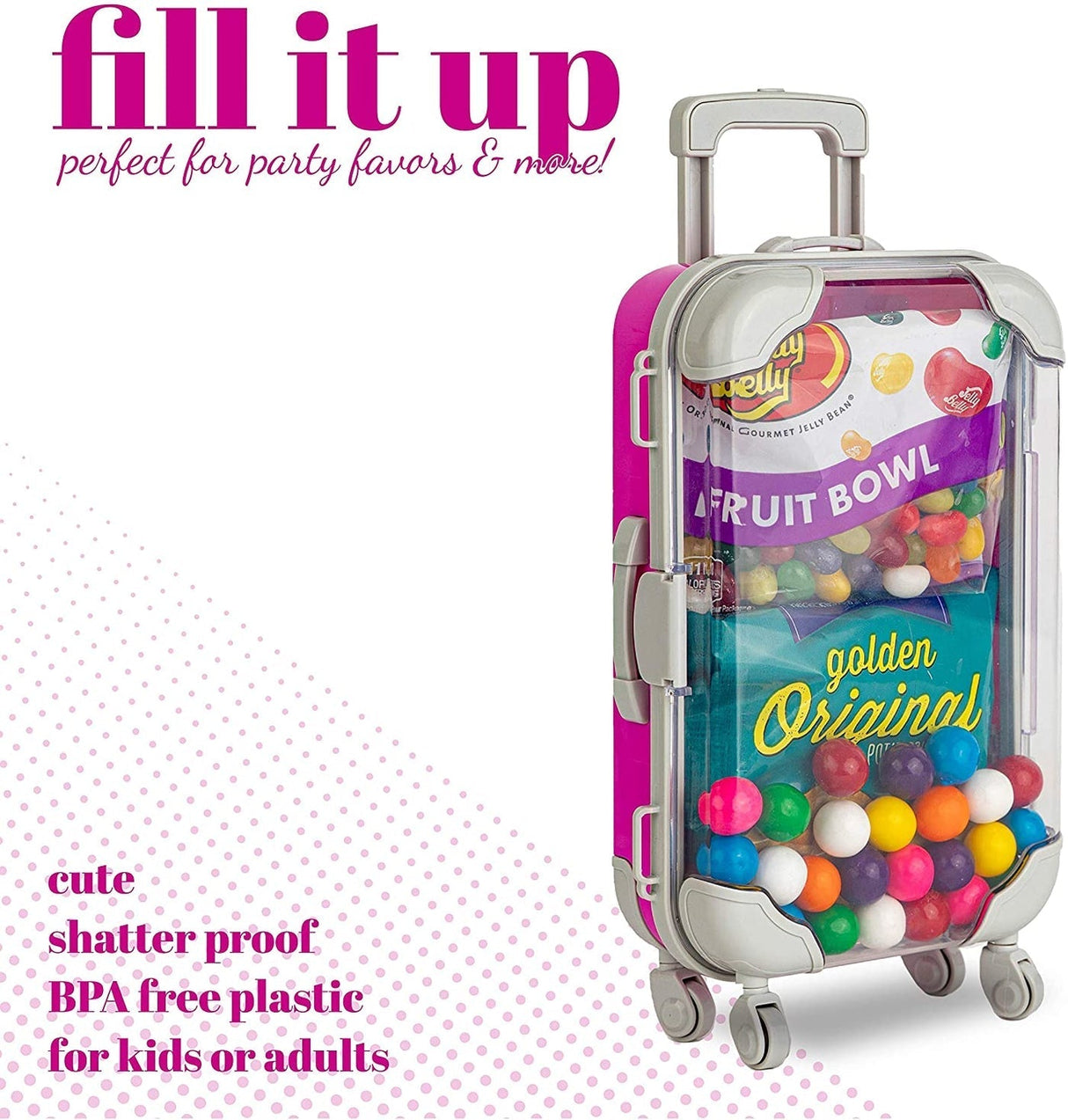 Blue Plastic Suitcase Candy Box 3 Pack 7.5"x5"x2.5" from Hammont