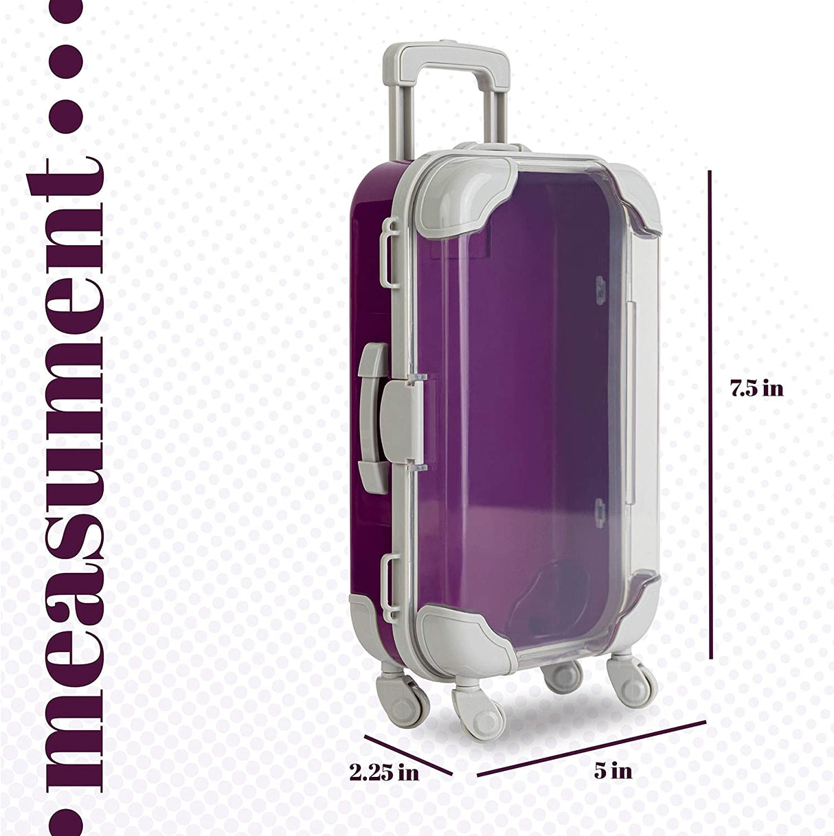 Purple Plastic Suitcase Candy Box 3 Pack  7.5"x5"x2.5" from Hammont