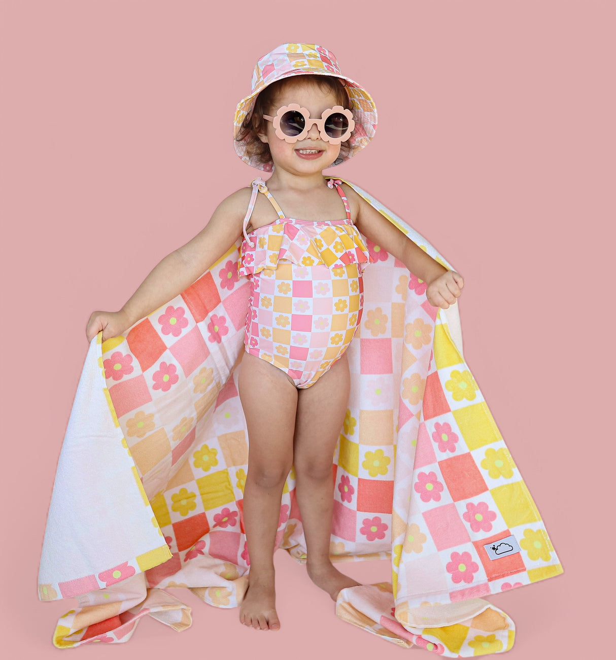 SUMMER SUNSET CHECKERS DREAM ONE PIECE SWIM SUIT from DREAM BIG LITTLE CO