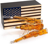 3 Gun Whiskey Decanters Set AR15, AK47, & Rifle Gun Decanter Set 1000ml by The Wine Savant - Veteran Gifts, Home Bar, Gun Lover Gifts, Tik Tok Gun Decanter, Military Gifts Gifts for Dad… from The Wine Savant