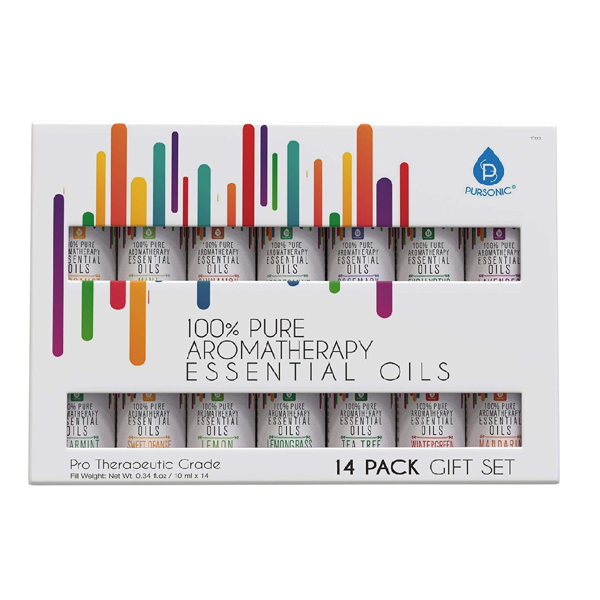 14 Pack of 100% Pure Essential Aromatherapy Oils from Pursonic