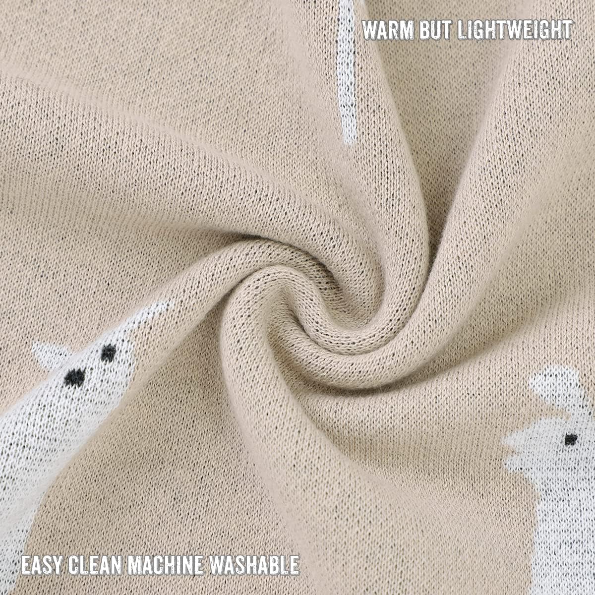 Luxury Knit Llama Swaddle Baby Blanket from Bleu La La