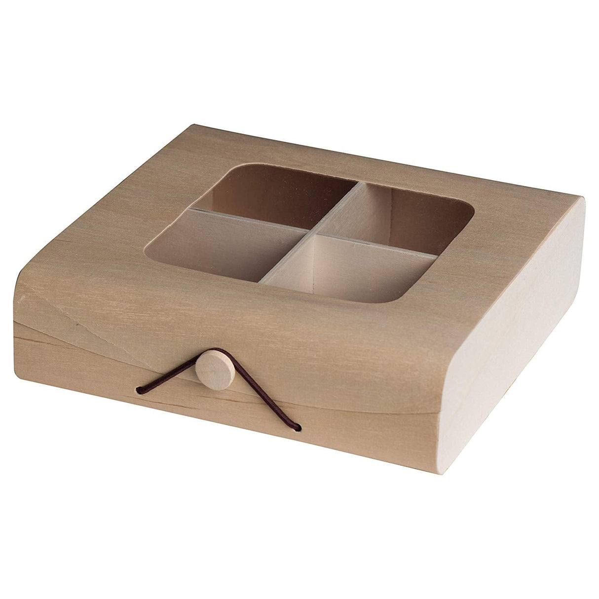 Wooden Candy Gift Box 4 Pack 7''X7''X2'' from Hammont