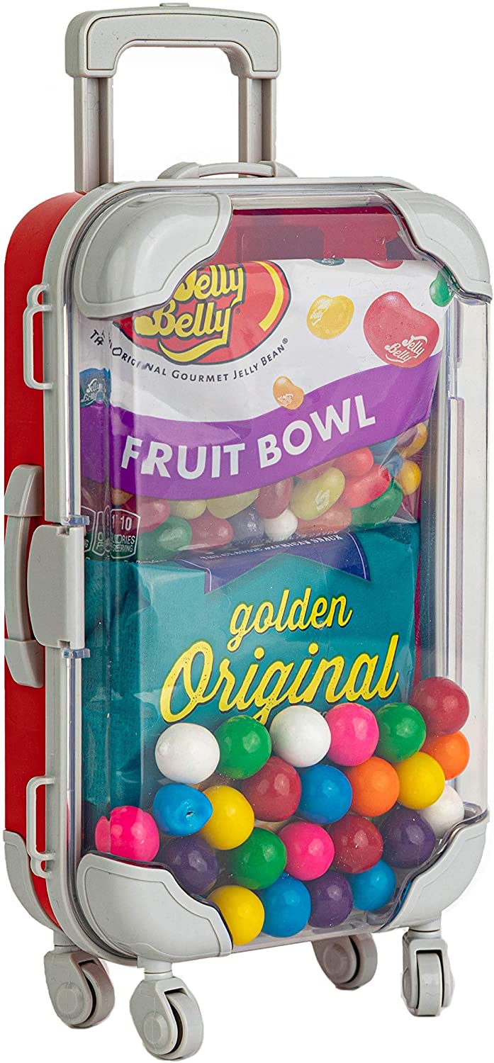 Red Plastic Suitcase Candy Box 3 Pack 7.5"x5"x2.5" from Hammont