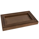 Wooden Rustic Nested Tray 5 Pack Set Of Rectangular Dark Brown from Hammont