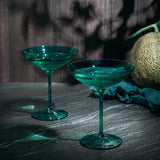 Champagne Coupes 12oz by The Wine Savant - Colorful Champagne Glasses, Prosecco, Mimosa Glasses Set, Cocktail Glass Set, Bar Glassware Luster Glasses (2, Teal) from The Wine Savant