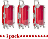 Red Plastic Suitcase Candy Box 3 Pack 7.5"x5"x2.5" from Hammont