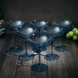 Cobalt Blue Colored Champagne Coupe Glasses 12oz Set of 6 by The Wine Savant - Toasting Glasses, Wedding Party Champagne Cocktail Blue Champagne Colored Glasses Prosecco, Mimosa, Home Bar Glassware from The Wine Savant
