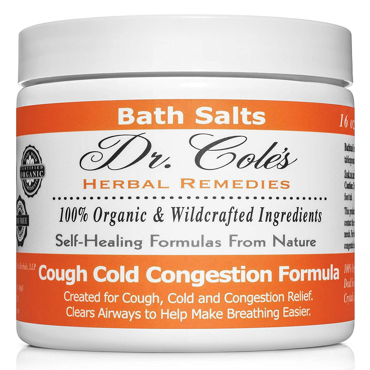 Dr. Cole's Organic Cough Cold Congestion Bath Salts from COLEHERBALS