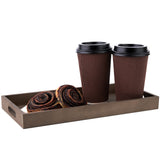 Wooden Rustic Nested Tray 5 Pack Set Of Rectangular Dark Brown from Hammont