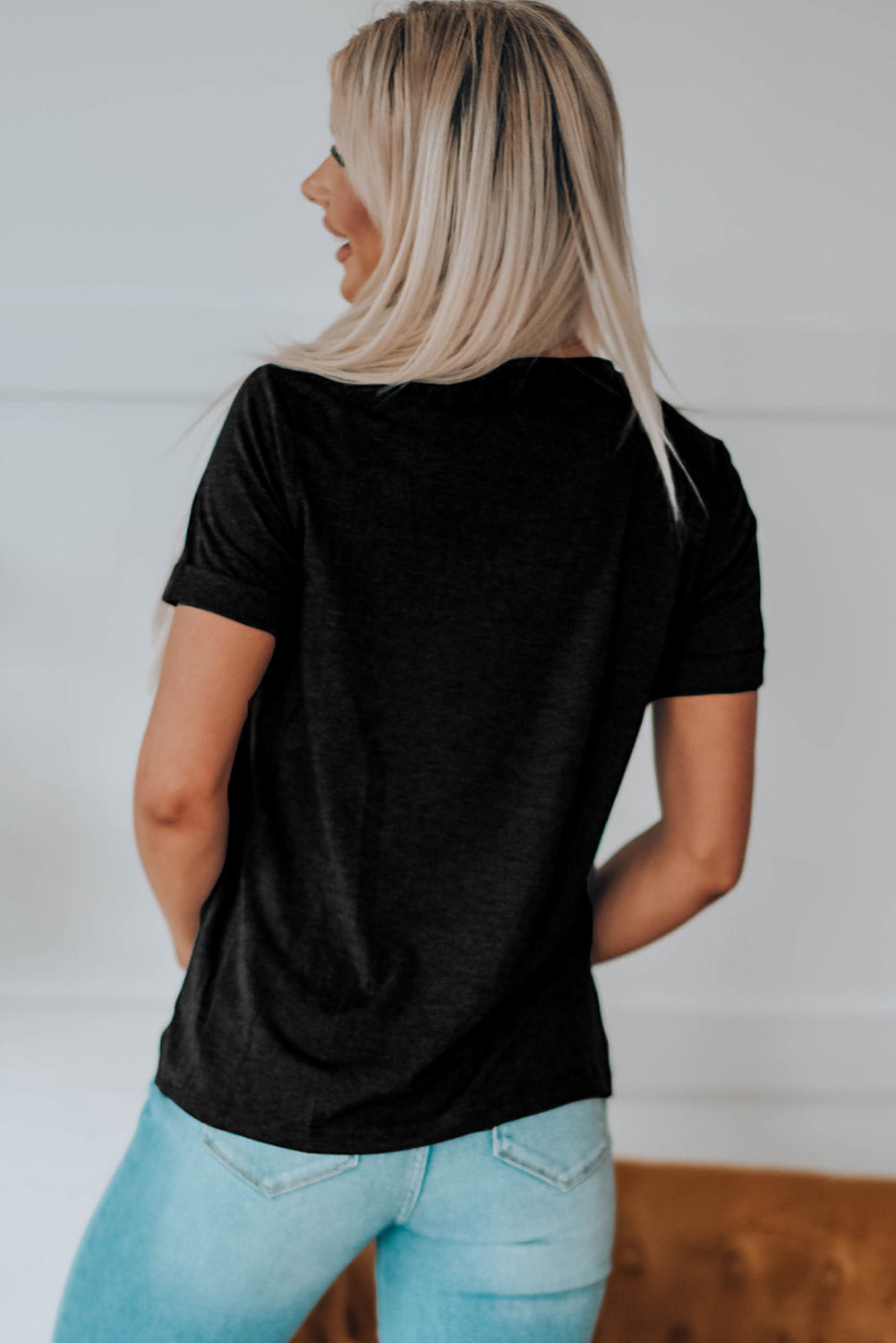 Black Western Cowboy Boots Crew Neck T-Shirts from MsDressly
