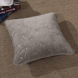 Tache Velvet Dreams Sand Taupe Beige Plush Diamond Tufted Cushion Covers / Euro Sham (JHW-853B)