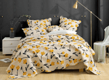 DaDa Bedding Yellow Fleur Floral Golden Orange Ivory Cream Scalloped Bedspread Set (18112) from DaDalogy Bedding Collection