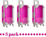 Blue Plastic Suitcase Candy Box 3 Pack 7.5"x5"x2.5" from Hammont