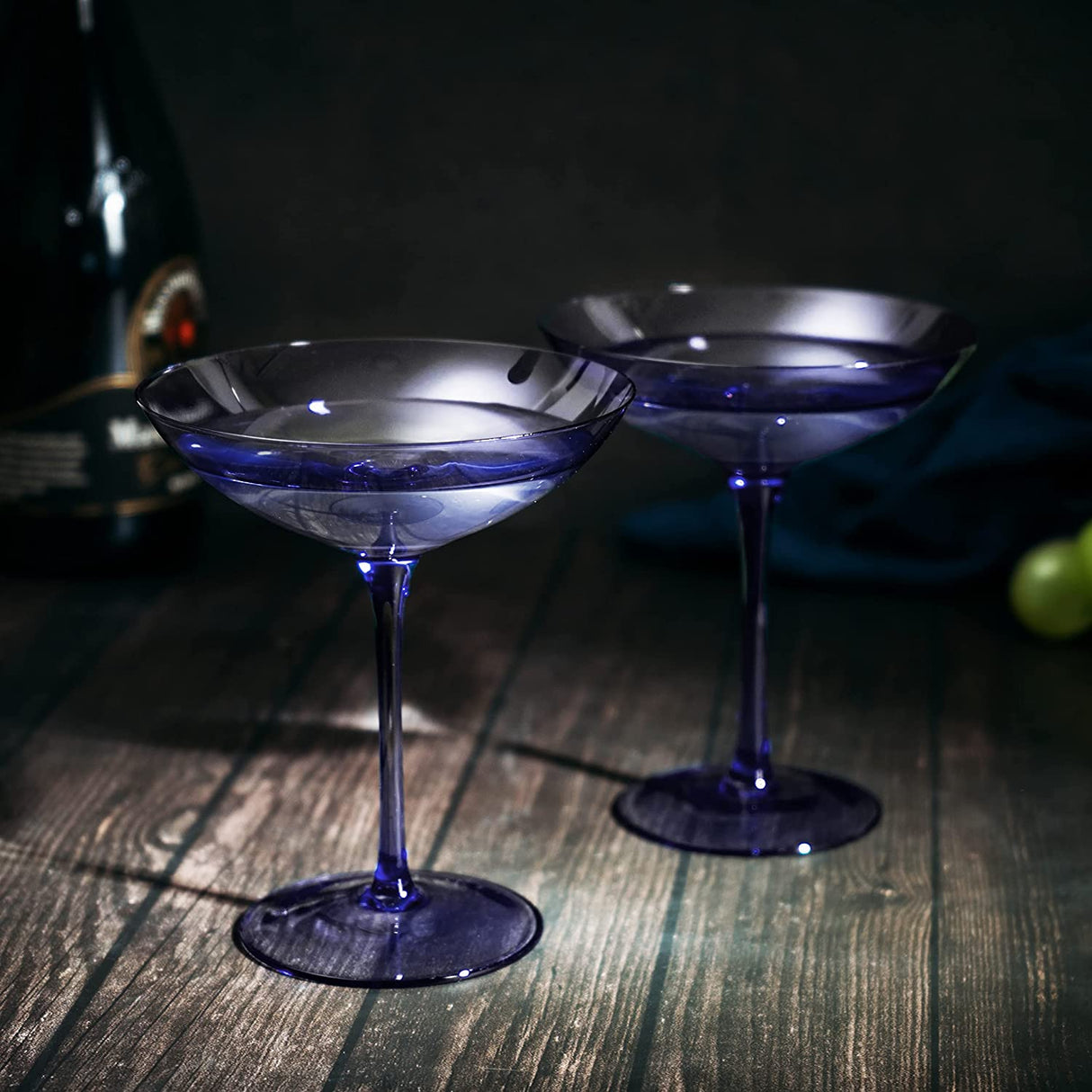 Champagne Coupes 12oz by The Wine Savant - Colorful Champagne Glasses, Prosecco, Mimosa Glasses Set, Cocktail Glass Set, Bar Glassware Luster Glasses (2, Lavender) from The Wine Savant