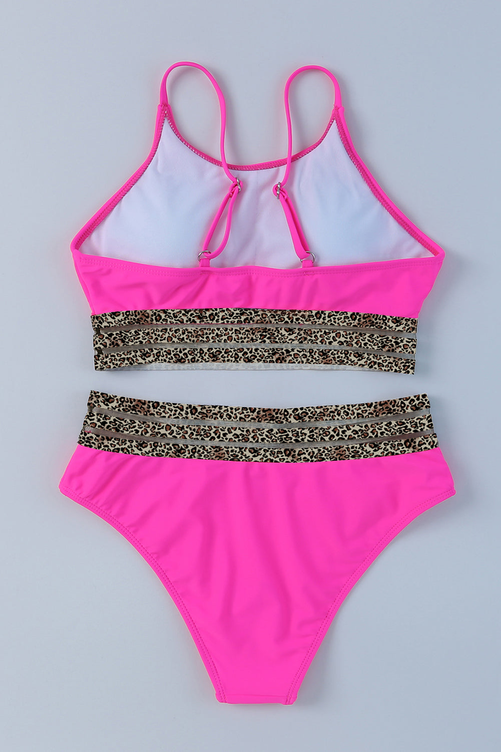 Edith Leopard Mesh Trim 2pcs Bikini Swimsuit from Threaded Pear