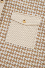 Beige Houndstooth Corduroy Jacket from MsDressly