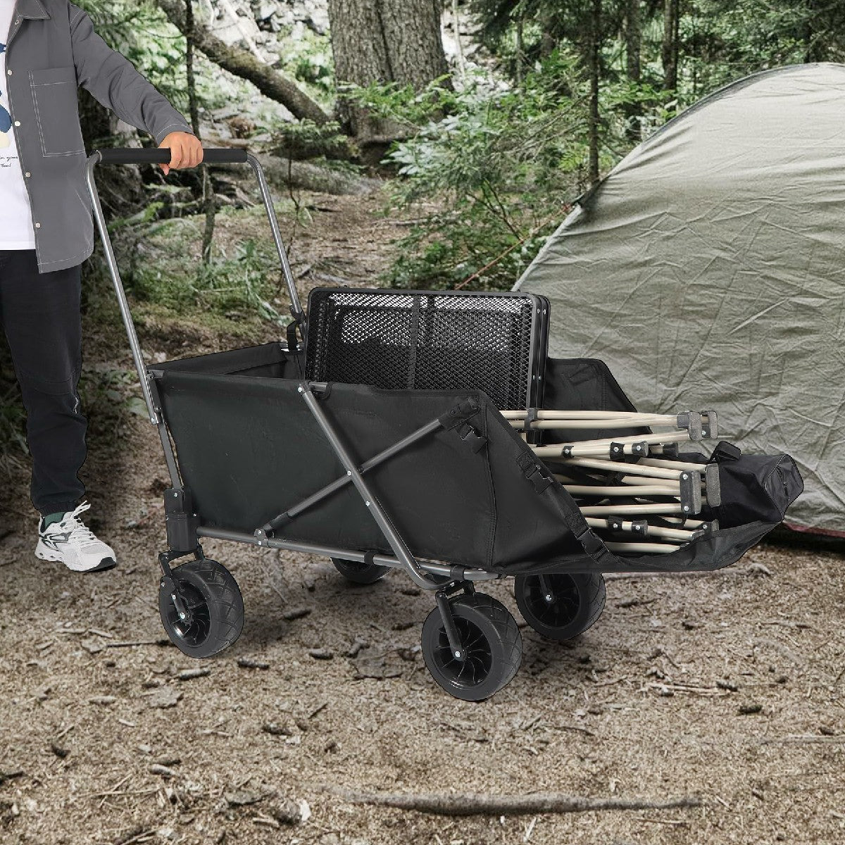Folding Dog Wagon Cart with Extendable Rear End Heavy Duty From Redcamp