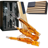 3 Gun Whiskey Decanters Set AR15, AK47, & Rifle Gun Decanter Set 1000ml by The Wine Savant - Veteran Gifts, Home Bar, Gun Lover Gifts, Tik Tok Gun Decanter, Military Gifts Gifts for Dad… from The Wine Savant