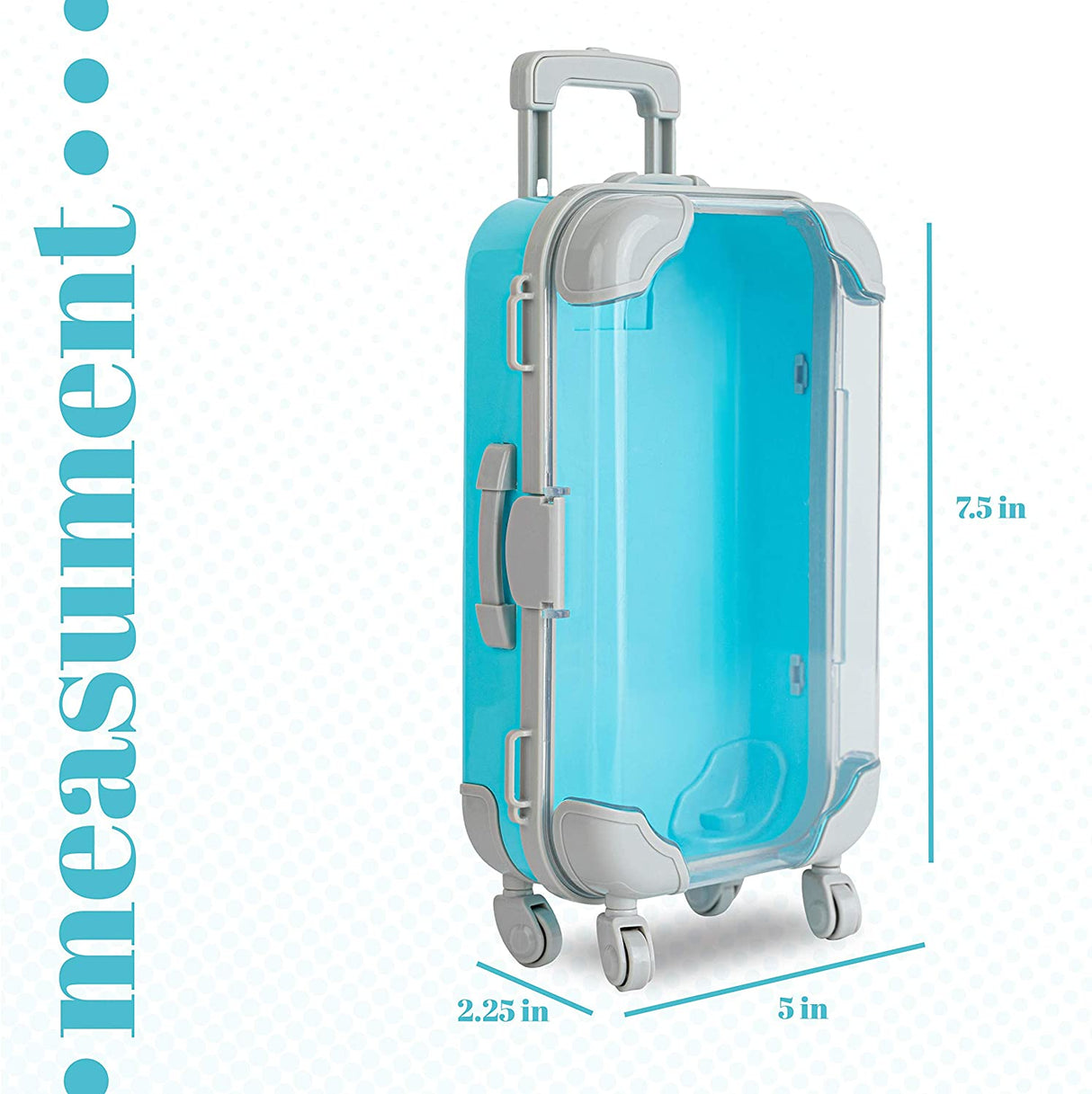 Blue Plastic Suitcase Candy Box 3 Pack 7.5"x5"x2.5" from Hammont