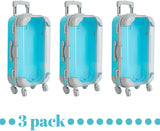 Blue Plastic Suitcase Candy Box 3 Pack 7.5"x5"x2.5" from Hammont