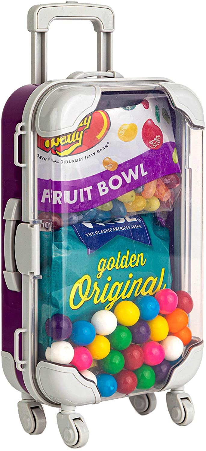 Purple Plastic Suitcase Candy Box 3 Pack  7.5"x5"x2.5" from Hammont