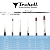 Trekell Crimson Taklon Long Handle Top Sellers Brush Set from Trekell Art Supplies