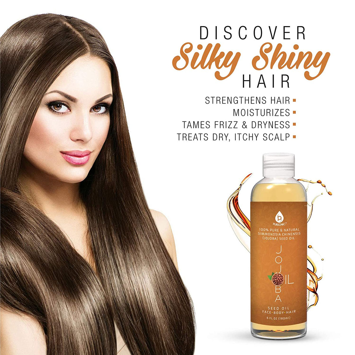 100% Pure & Natural Golden Jojoba Oil 6 Oz from Pursonic