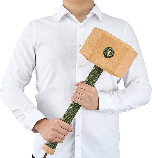 Army Wooden Thor Mjolnir Hammer Home Decor - Decorative Novelty Office, Wall, Home Statue, Gift for America United States Military, Army, US Army, Service branch Wall Art, Nautical Sea Patriotic Gift from The Wine Savant