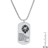 Be Strong…. Dog Tag Pendant From Steel Time