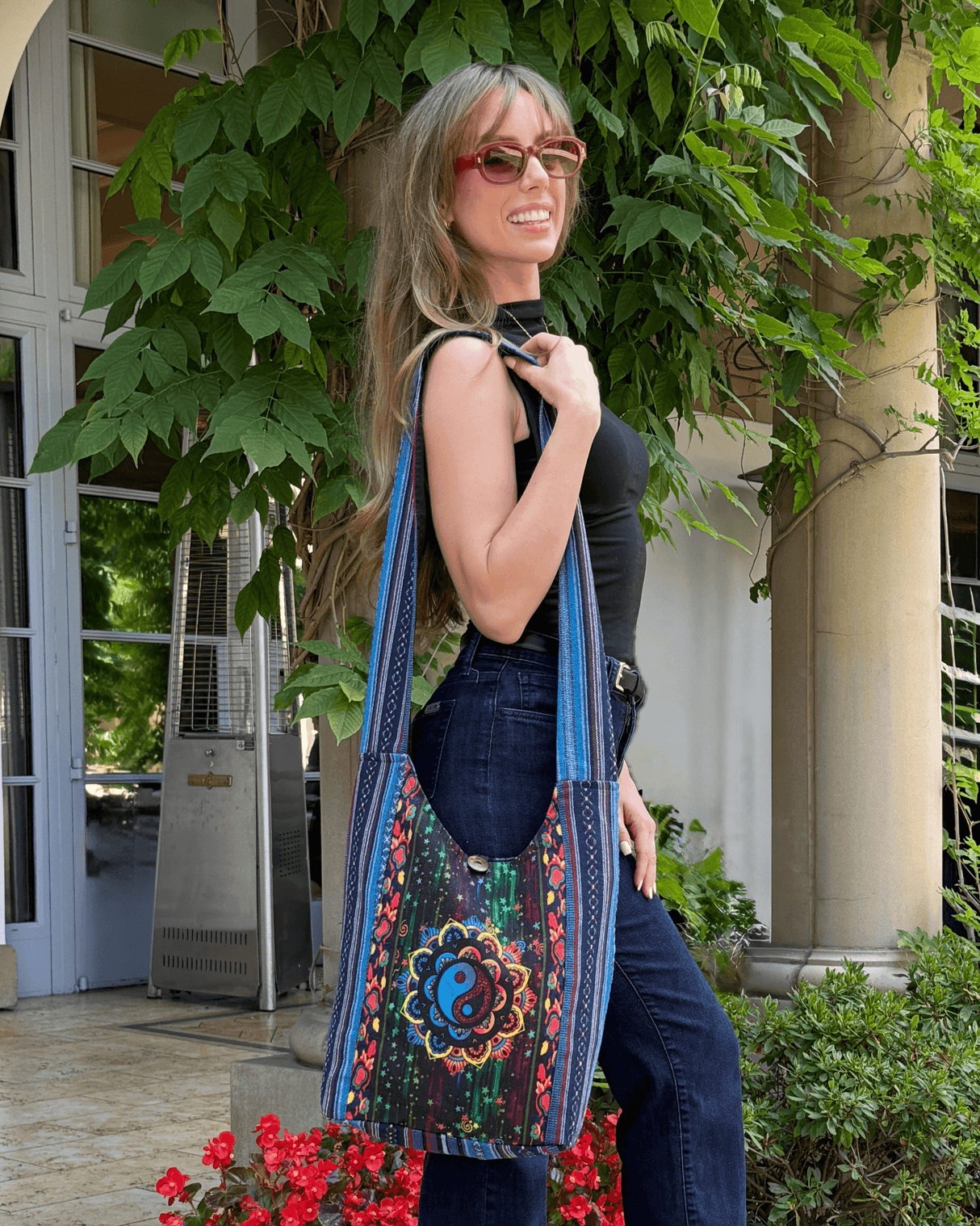 Kathmandu Collection Yin Yang Print Hobo Bag from Jupiter Gear