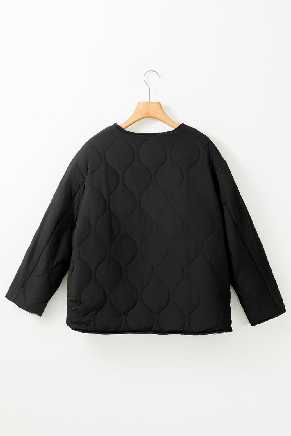 Black Snap Button Furry Reversible Coat From MsDressly
