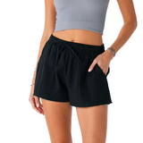 Black Cotton Cabana Shorts From LotusAndLuna
