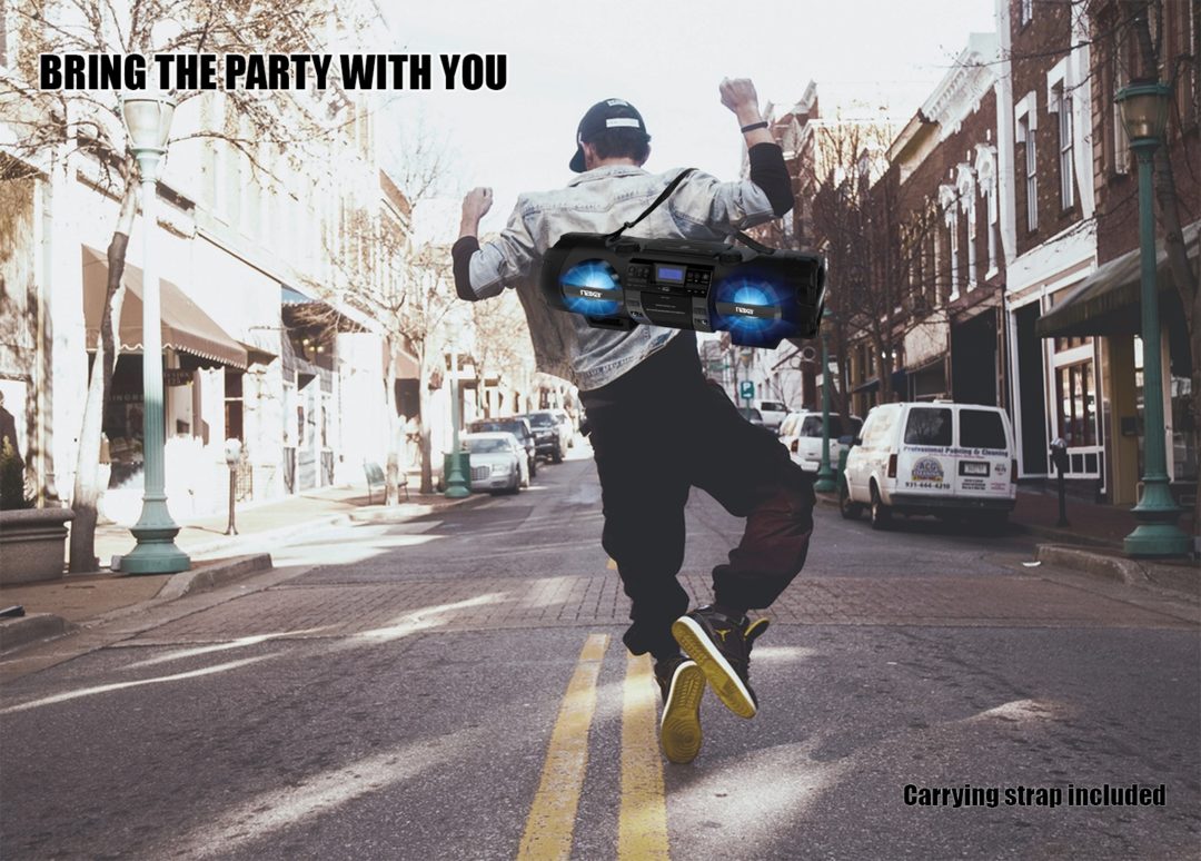 Naxa MP3 & CD Bass Reflex Boombox & PA System with Bluetooth (NPB-262) from Jupiter Gear Home