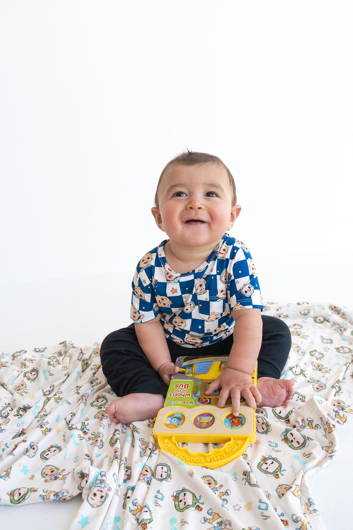 Dream Big Little Co x CoComelon JJ STARRY NIGHT CHECKERS DREAM POCKET TEE from DREAM BIG LITTLE CO