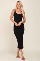 Black Ribbed Basic Maxi Dress from PinkBlush