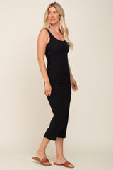 Black Ribbed Basic Maxi Dress from PinkBlush