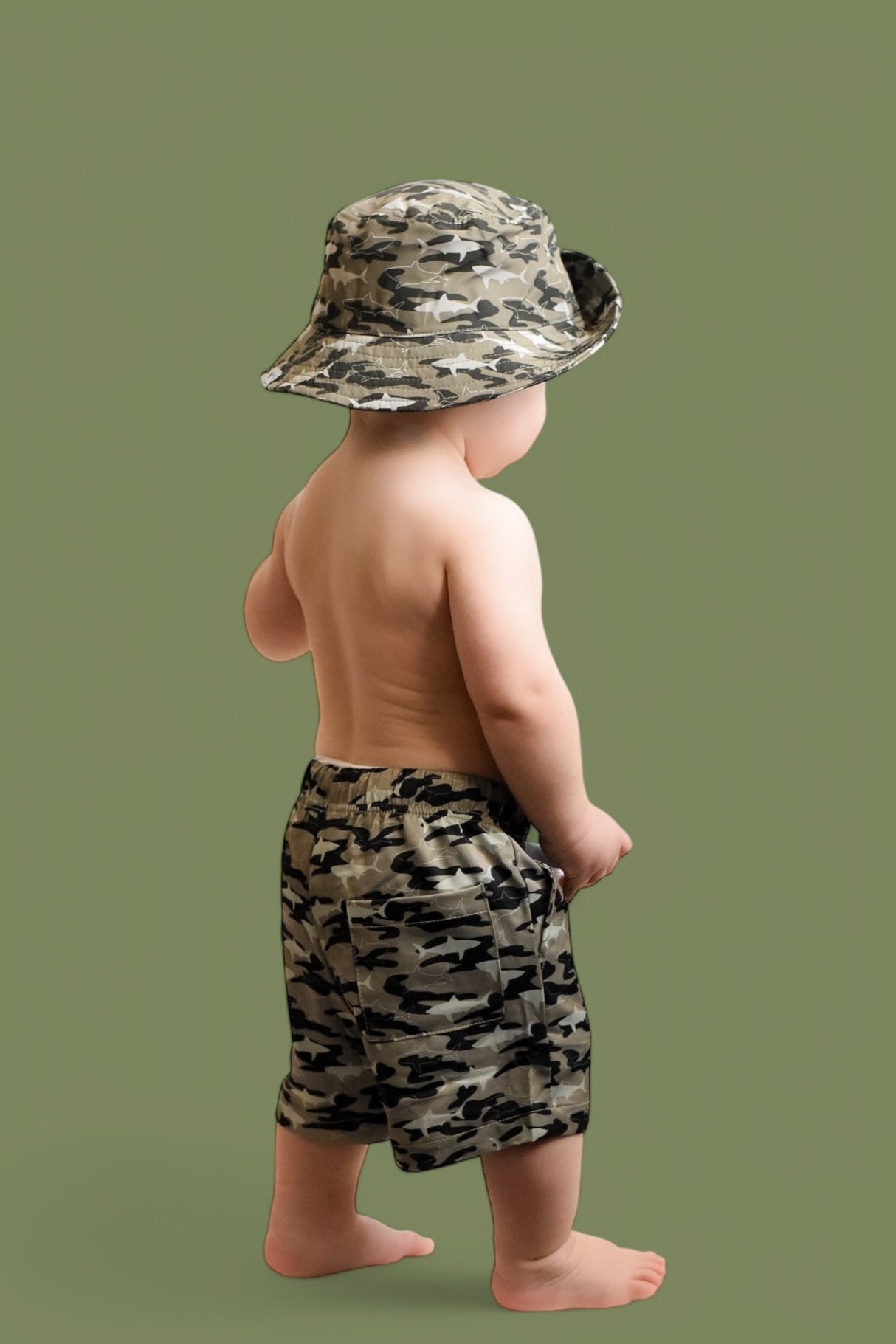 CAMO SHARK BOY'S DREAM SWIM TRUNKS from DREAM BIG LITTLE CO