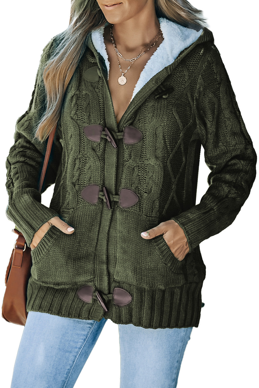 Black Toggle Coat with Hood from MsDressly