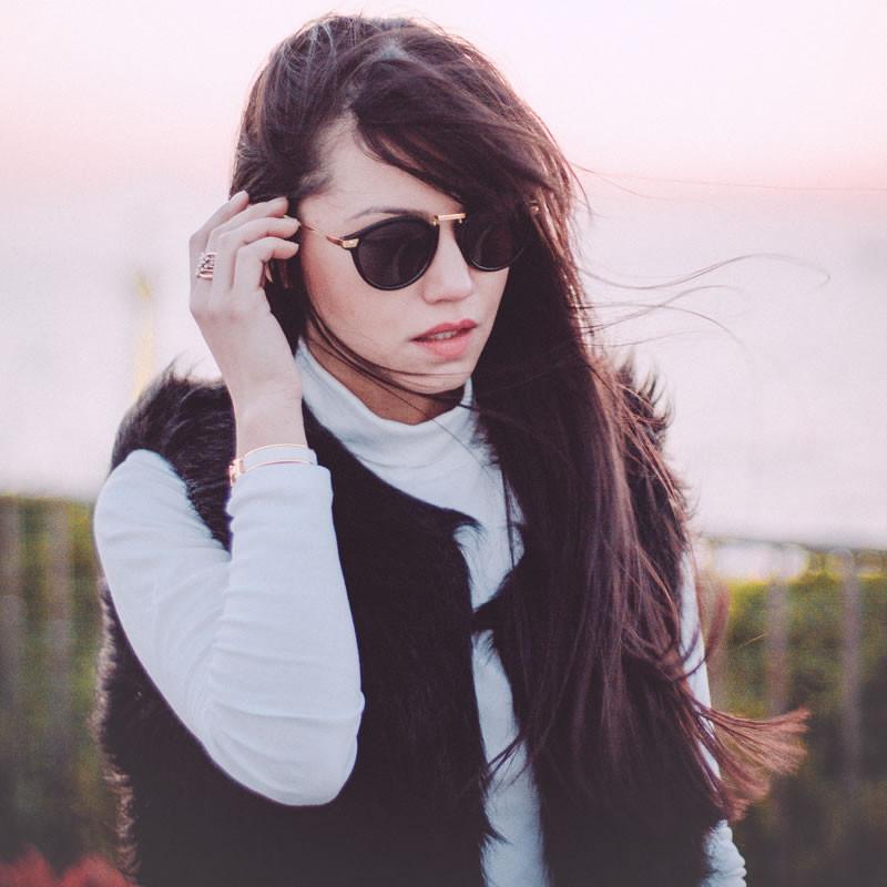 Vintage Steampunk Inspired Round Horned Rim Frame Sunglasses 8591 from zeroUV