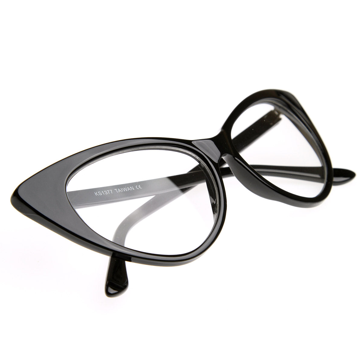 Vintage Mod Fashion 1950's Cat Eye Clear Lens Glasses 8435 from zeroUV