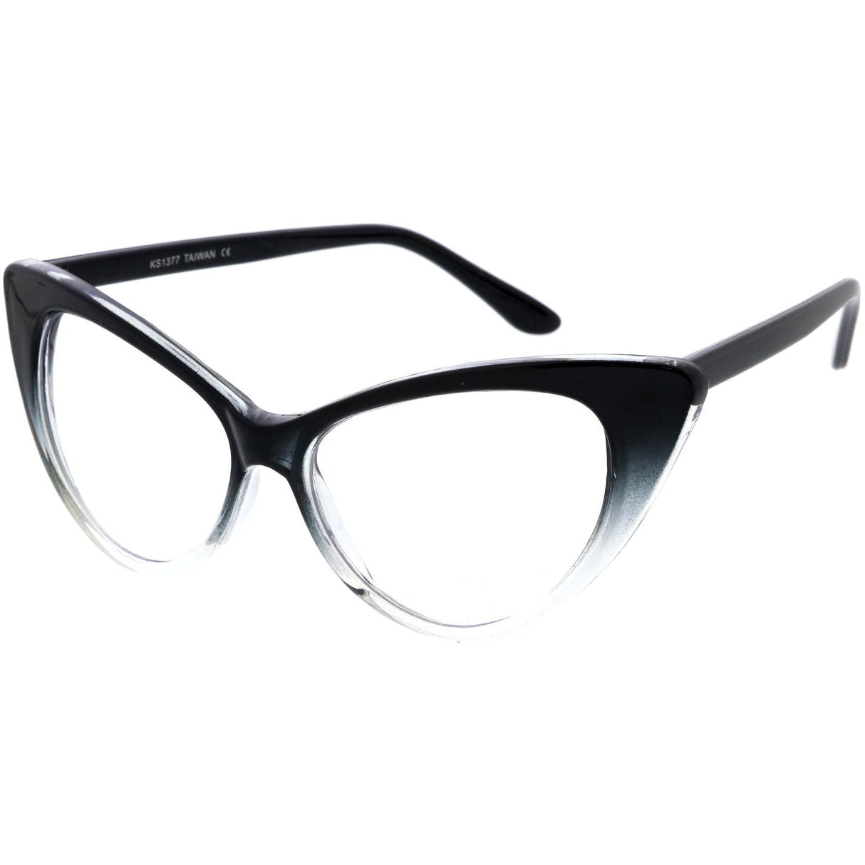 Vintage Mod Fashion 1950's Cat Eye Clear Lens Glasses 8435 from zeroUV