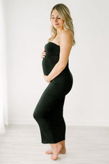 Black Ribbed Sleeveless Dress Cardigan Maternity Set from PinkBlush