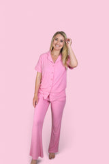 BELLA PINK RIB WOMEN'S DREAM FLARE SET from DREAM BIG LITTLE CO